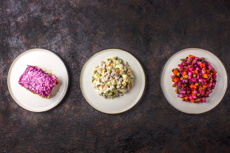 Russian food on darkの写真素材