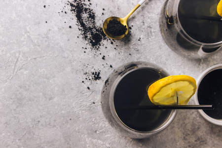 Trendy summer refreshment drinks. Detox and diet concept.の写真素材