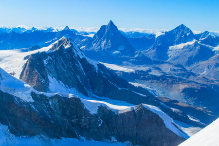 Mountain landscape at sunset.の写真素材