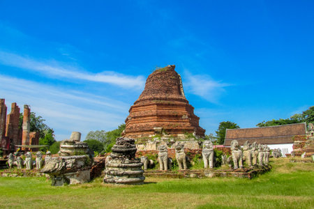 Ayutthaya Historical Park, Ayutthaya, Thailandの写真素材