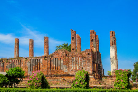 Ruins of Wat Mahathat, Ayutthaya, Thailandの写真素材