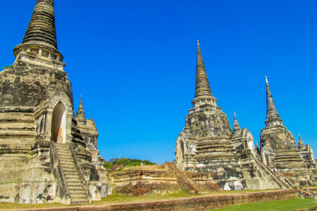 Wat Phra Sri Sanphet, Ayutthaya, Thailandの写真素材