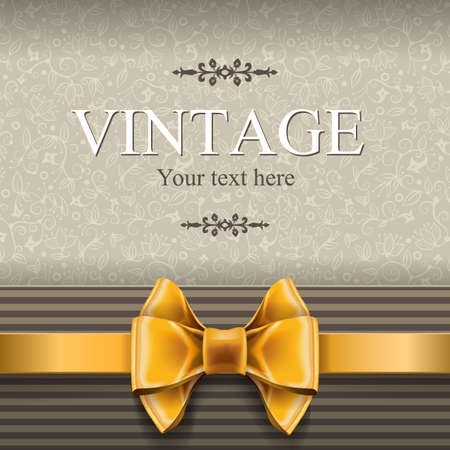 Vintage invitation card with bowのイラスト素材