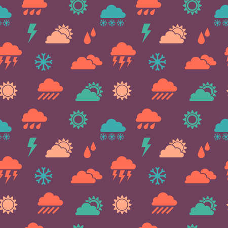 Seamless pattern with weather iconsのイラスト素材