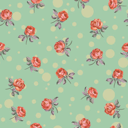 Beautiful seamless floral pattern, flower vector illustration. Elegance wallpaper with of pink roses on floral background. Decorative Beautiful vector illustration texture.のイラスト素材
