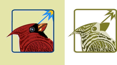 Cardinal bird with laser burning look icon のイラスト素材