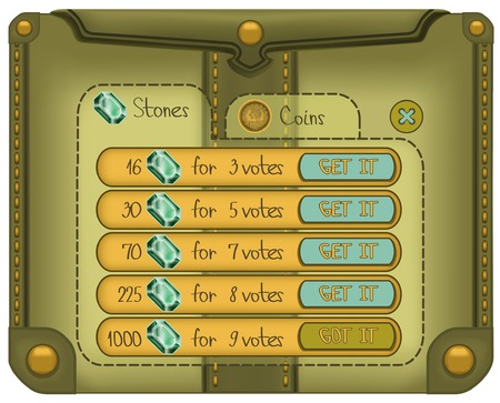 The purse like game window for stones and coins marketのイラスト素材