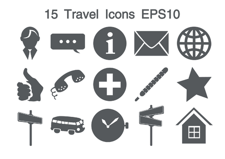 15_Icons_greyのイラスト素材