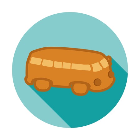 Round Icon Busのイラスト素材
