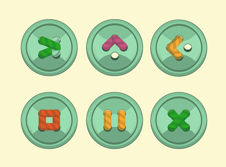 Buttons with strings audio signsのイラスト素材