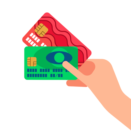 Hand holding credit card, vectorのイラスト素材