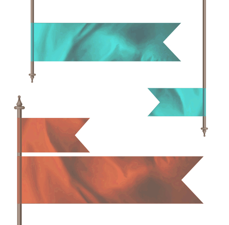 Blue and red flagsのイラスト素材