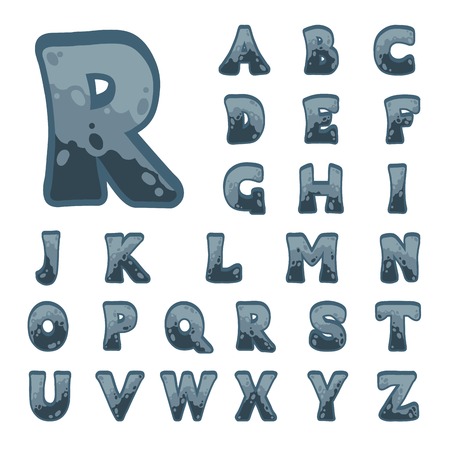 Gray stone game alphabetのイラスト素材