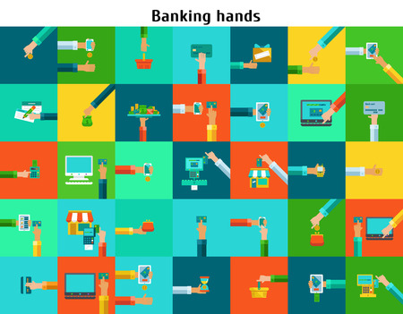 Set of banking handsのイラスト素材