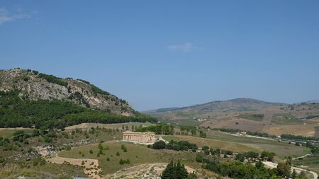 Segesta, Province of Trapani, Sicily. Segesta is one of the best preserved and beautiful of all the Greek archaeological sites in the Mediterranean. This is a doric temple, built before 430 BC.の写真素材