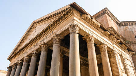 Rome, Piazza della Rotonda. The Phanteon, an architectural marbel built by Agrippa., with one of the most perfect interior spaces ever constructed.の写真素材