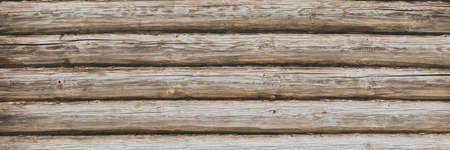 Textured abstract brown backgroun. Wooden old wall. Top view. Banner.の写真素材