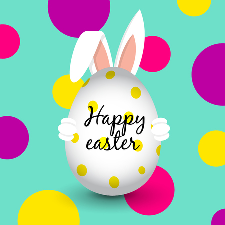 Easter Bunny - Easter Egg - Happy Easter (English)のイラスト素材