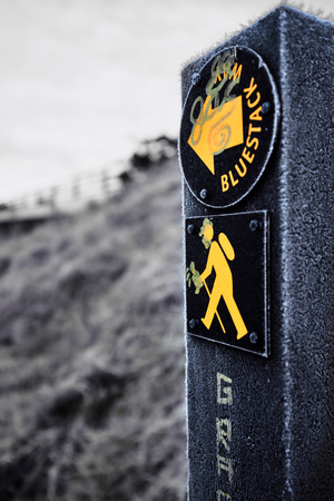 Sign on the Bluestack Way in Donegalの写真素材