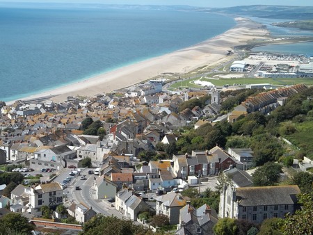 Coastal town in the summer.の写真素材