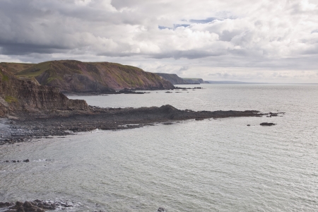 Looking along the north devon coastline near to Hartland Quayの写真素材