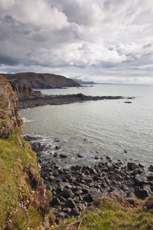 Looking along the north devon coastline near to Hartland Quayの写真素材