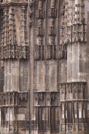 Side view if the entrance to saint Gatien cathedral in Tours, France.の写真素材