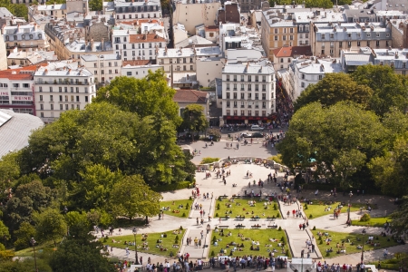 Looking across the rooftops of Paris.の写真素材