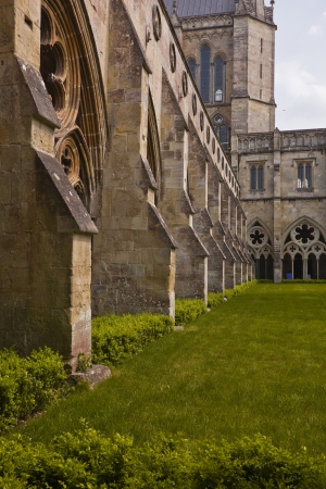 The cloisters of Salisbury cathedral in Wiltshire の写真素材