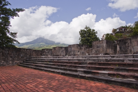 The ruins at Saint Pierre in Martinique の写真素材