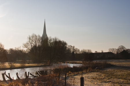 Salisbury cathedral at dawn.の写真素材
