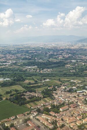 Aerial of the Tuscany countryside near to Florence, Italy.の写真素材