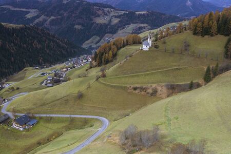 Autumn color in the Dolomites, Italy.の写真素材