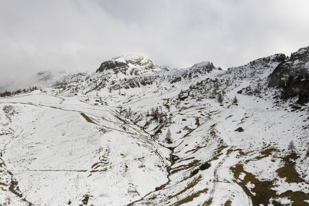The craggy mountains of the Dolomites in northern Italy.の写真素材