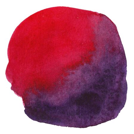 Abstract watercolor splatter isolated on white background. Hand drawn brush stroke. Pink and purple gradient stain. Bright backdrop with copy space for text. Design spot elementの写真素材