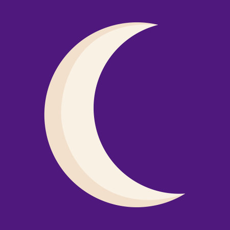 Vector illustration of crescent moon on dark backgroundのイラスト素材