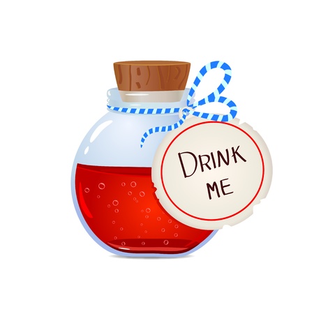illustration of a bottle with a magic potionのイラスト素材