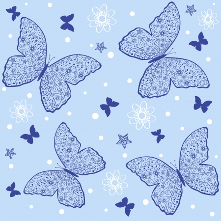 illustration seamless background with of openwork butterfliesのイラスト素材