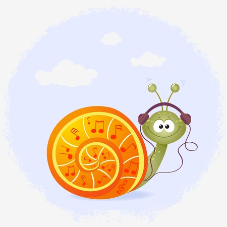 Snail musicのイラスト素材