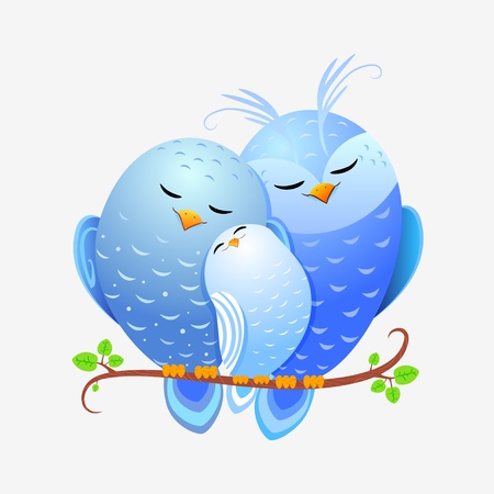 owl familyのイラスト素材