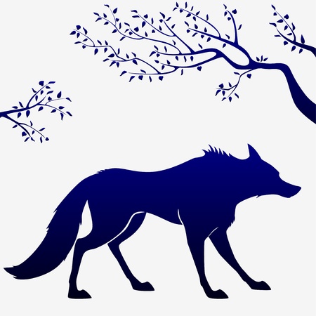 wolf outlineのイラスト素材