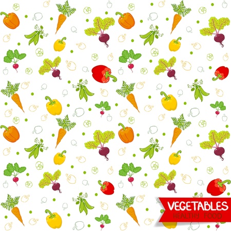 Seamless wallpaper useful vegetables patternのイラスト素材