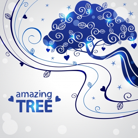 Illustration of abstract silhouette beautiful treeのイラスト素材