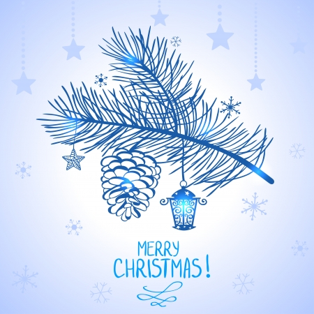 silhouette of a beautiful decorated Christmas treeのイラスト素材