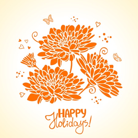 illustration silhouette of beautiful flowersのイラスト素材