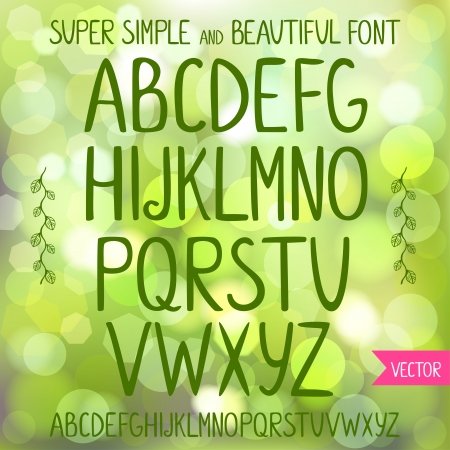 Handwritten beautiful and simple font setのイラスト素材