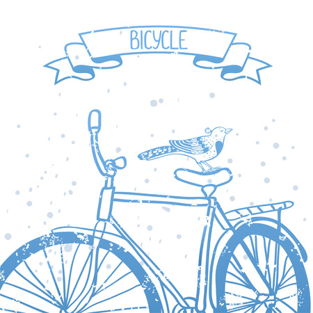 background Bicycling in a grungy styleのイラスト素材
