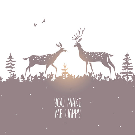 deer silhouette designのイラスト素材