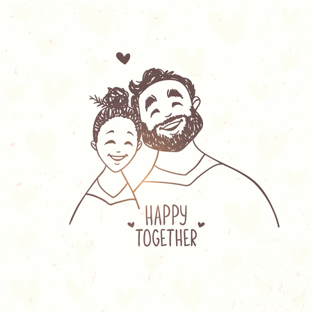 happy coupleのイラスト素材