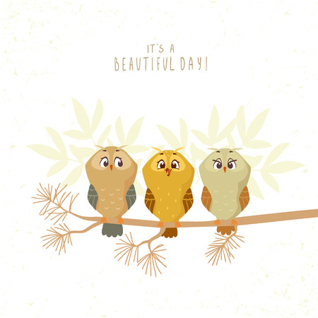 Cute owlsのイラスト素材